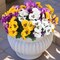 12 Bundles Artificial Flowers Outdoor UV Resistant Artificial Silk Pansies Faux Plastic Flower in Bulk Fake Outdoor Plants(12, Yellow, White, Purple)